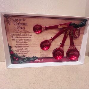 Measuring Spoons "Recipe For Christmas Cheer" Red Spoons Boxed Set Ready To Gift